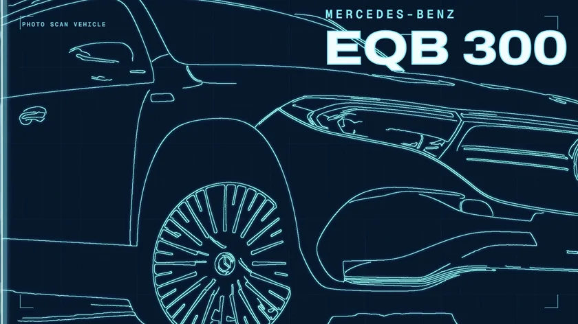 Blueprint style, Mercedes-Benz EQB demonstration